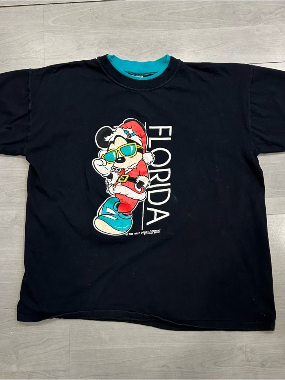 Vintage Mickey Mouse Florida Christmas Tee XL Velva Sheen USA Disney